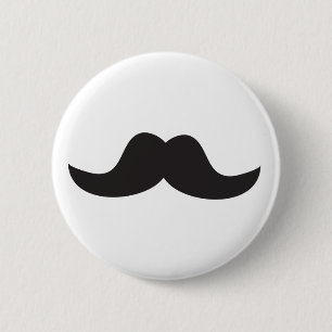 Moustache 6 Cm Round Badge