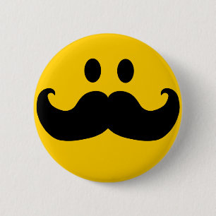 Moustache 6 Cm Round Badge
