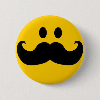 Moustache 6 Cm Round Badge