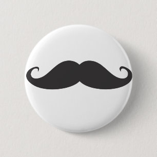 Moustache 6 Cm Round Badge