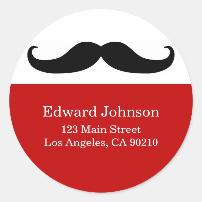 Moustache Address Labels (Front)