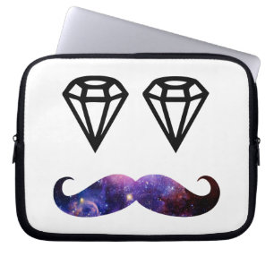 Moustache and diamonds laptop sleeve