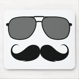 moustache and glasses mouse pad