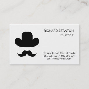 Moustache and hat business card