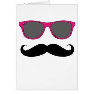 Moustache and Pink Sunglasses Humour