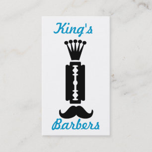 Moustache and razor themed business card