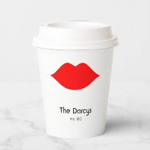 Moustache and Red Lips Paper Cup