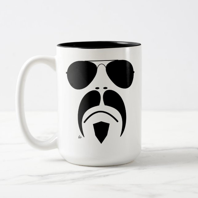 Moustache Aviator Style Sunglasses Mug (Left)