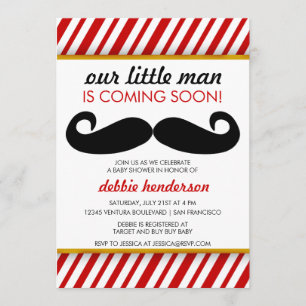 Moustache Baby Shower Invitation