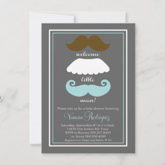 Moustache Baby Shower Invitation
