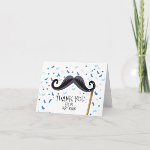 Moustache Baby Shower Thank You Note Card