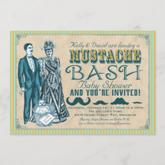 Moustache Bash Couples Baby Shower Invitation