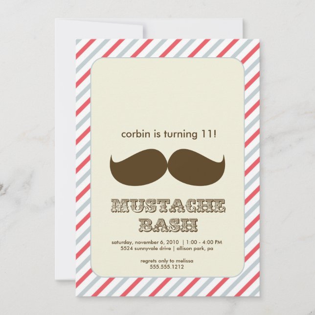 moustache bash invitation (Front)