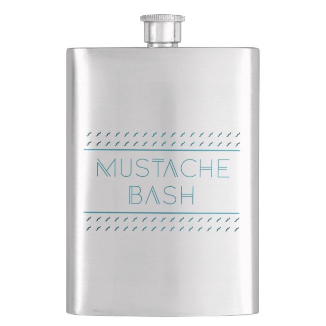 Moustache Bash Metro Hip Flask (Front)