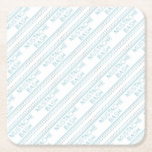 Moustache Bash Metro Square Paper Coaster