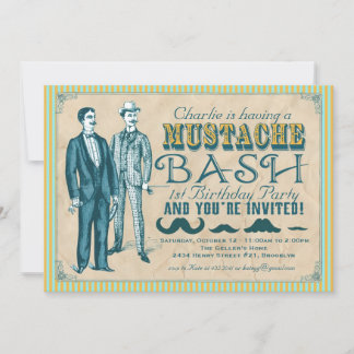 Moustache Bash Party Invitation