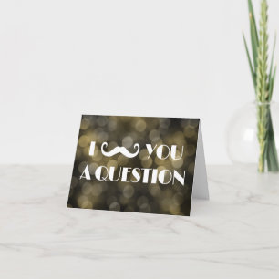 Moustache Bash Question Bokeh Lights Invitations