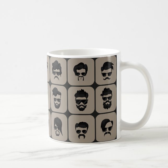 moustache, beard and hairstyle coffee mug (Right)