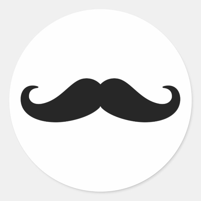 Moustache Beard Classic Round Sticker (Front)