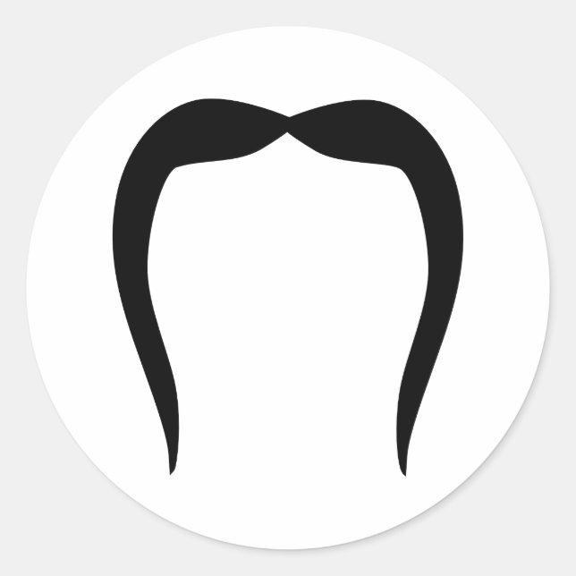 Moustache beard classic round sticker (Front)