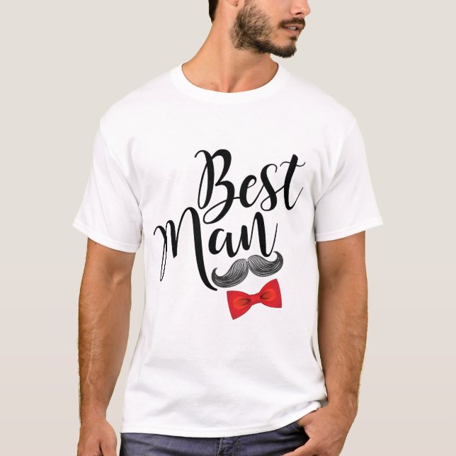 Moustache Best Man T-Shirt (Front)