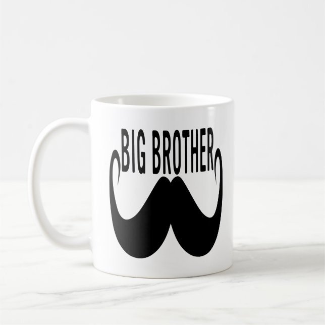 Moustache Big Brother Funny Moustache Quotes Coffee Mug (Left)