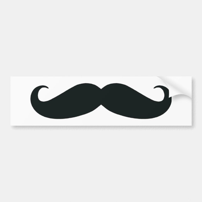 Moustache Bumper Sticker (Front)