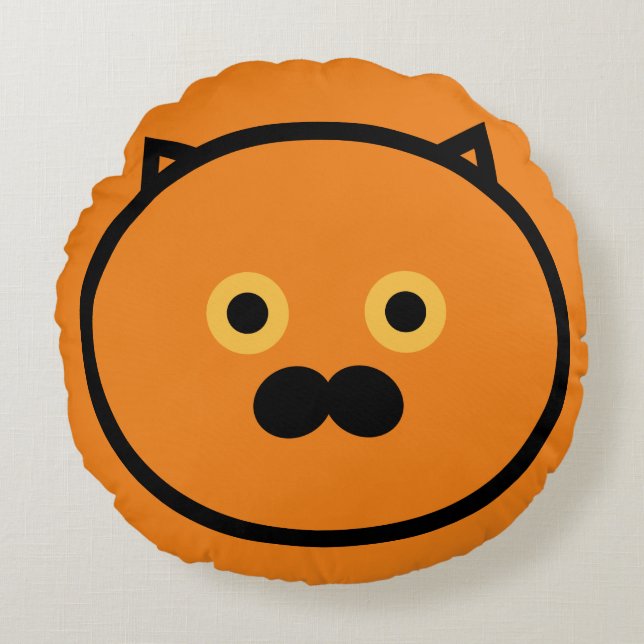 Moustache cat pillow (Front)