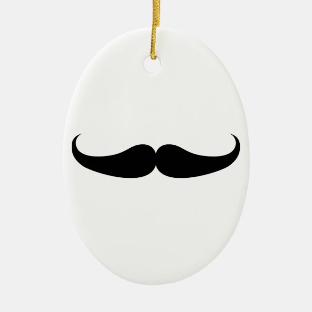 Moustache Ceramic Tree Decoration (Front)