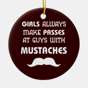 Moustache Ceramic Tree Decoration