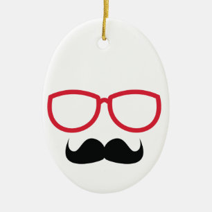 Moustache Ceramic Tree Decoration