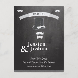 Moustache Chalk With Banner Postcard