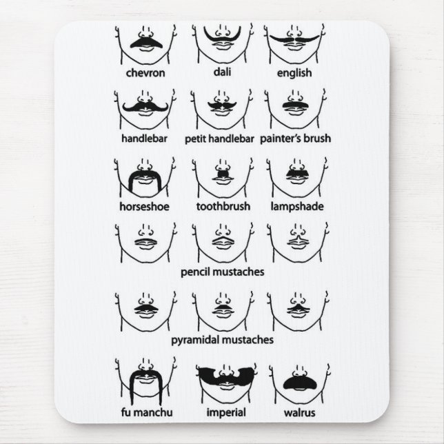 Moustache Chart Mouse Pad (Front)