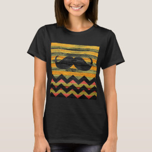 Moustache Chevron Modern Wood #3 T-Shirt