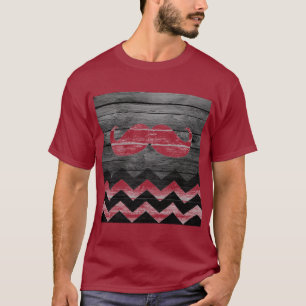Moustache Chevron Vintage Wooden #5 T-Shirt