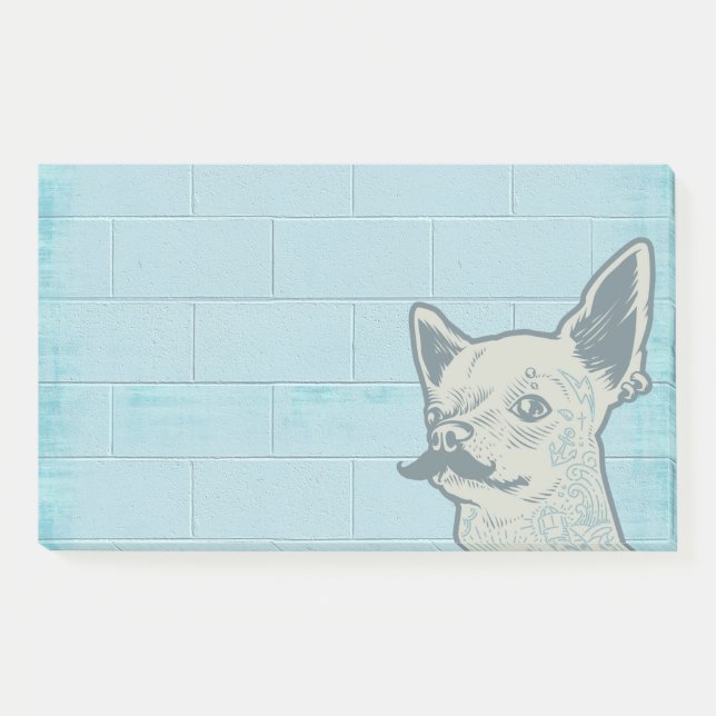 Moustache Chihuahua Graffiti Wall Post-it Notes (Front)