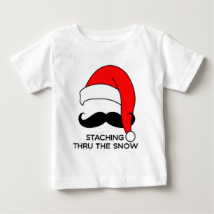 Moustache Christmas - Staching thru the snow Baby T-Shirt