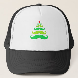 Moustache Christmas Tree Apparel Trucker Hat