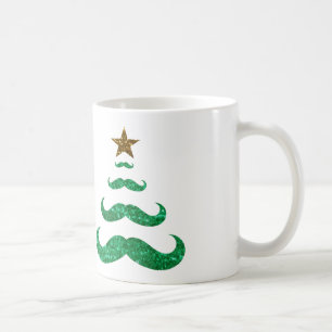 moustache christmas tree coffee mug