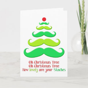 Moustache Christmas Tree - Holiday Card