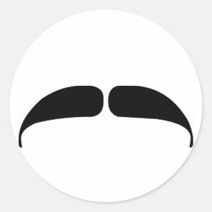 Moustache Classic Round Sticker