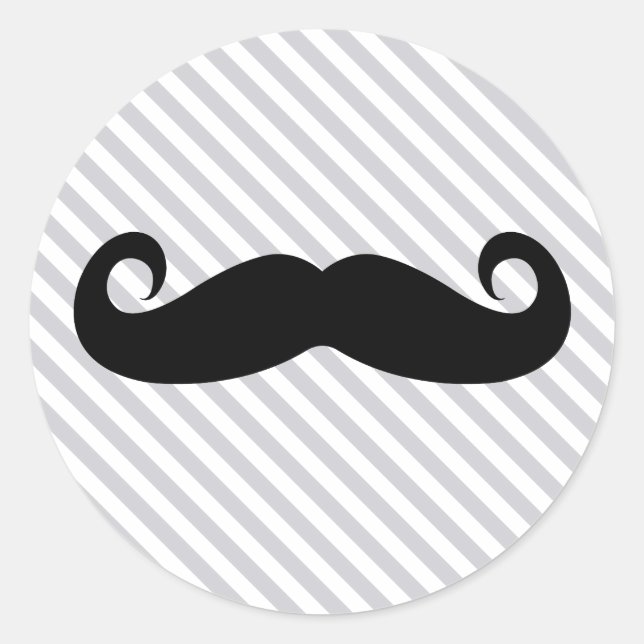 Moustache Classic Round Sticker (Front)