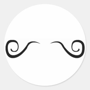 Moustache Classic Round Sticker
