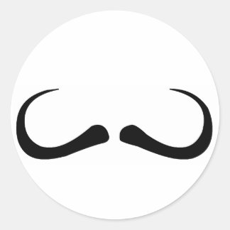 Moustache Classic Round Sticker