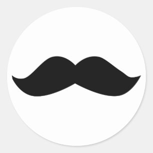 Moustache Classic Round Sticker