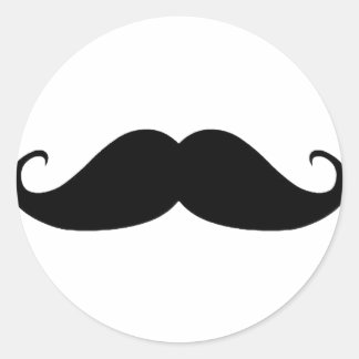 Moustache Classic Round Sticker