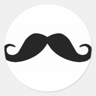 Moustache Classic Round Sticker