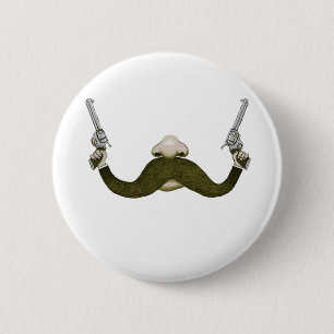 Moustache Cowboy 6 Cm Round Badge