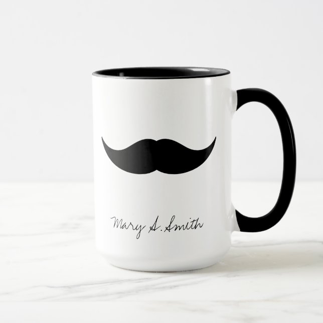 Moustache Custom Name Mug (Right)