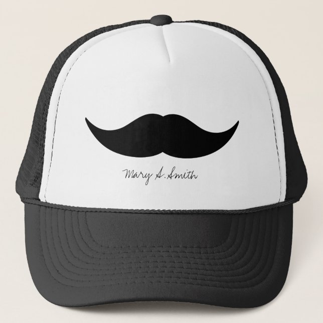 Moustache Custom Name Trucker Hat (Front)